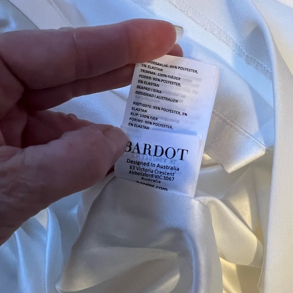 NWOT Bardot White Strapless Feather Trim After Wedding Party Mini Dress 10 - Picture 5 of 5